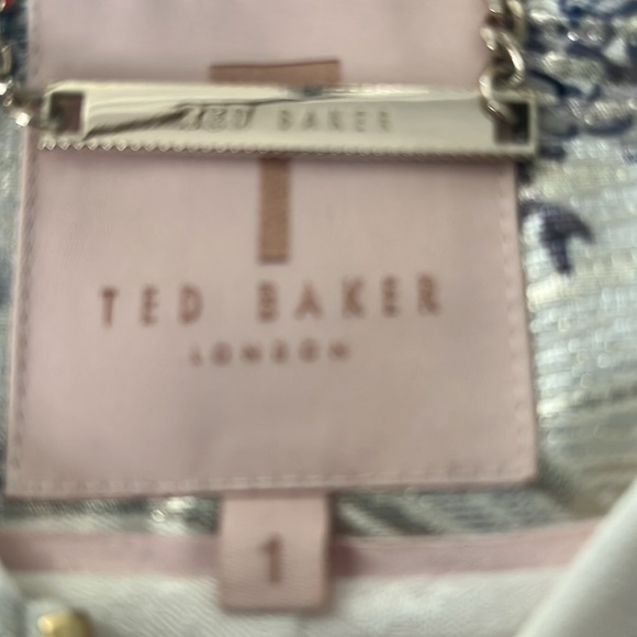 Ted Baker Metallic Blazer with Bird Design and Ruffled pockets - Picture 3 of 5